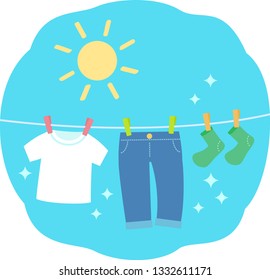 Washing and drying laundry