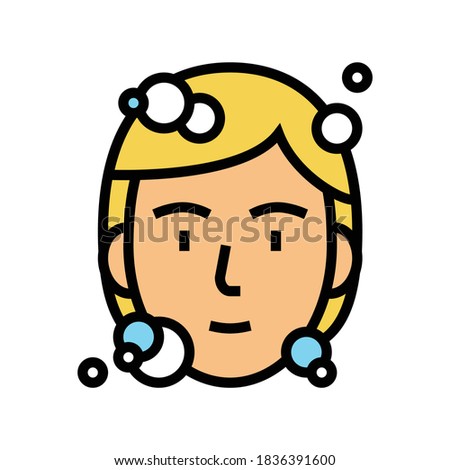 washing face color icon vector. washing face sign. isolated symbol illustration
