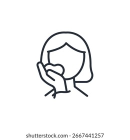 washing face icon. vector.Editable stroke.linear style sign for use web design,logo.Symbol illustration.
