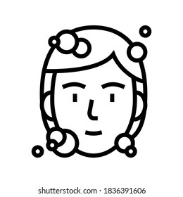 washing face line icon vector. washing face sign. isolated contour symbol black illustration