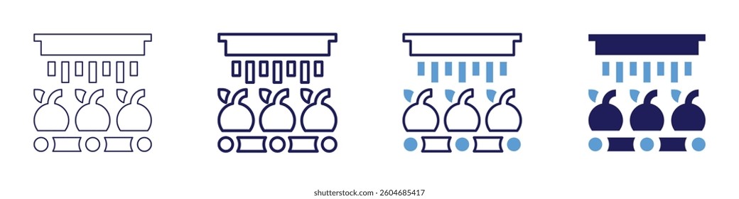 Washing fruit icon in 4 different styles. Thin Line, Line, Bold Line, Duotone. Duotone style. Editable stroke.