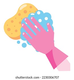 imagen vectorial de icono de guantes de lavado con fondo blanco