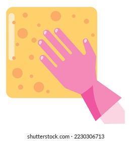 Waschhandschuhe Symbol, Vektorbild mit weißem Hintergrund