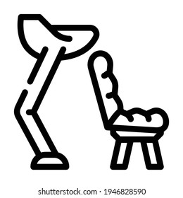 washing hair chair line icon vector. washing hair chair sign. isolated contour symbol black illustration