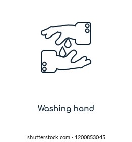 Washing hand concept line icon. Linear Washing hand concept outline symbol design. This simple element illustration can be used for web and mobile UI/UX.