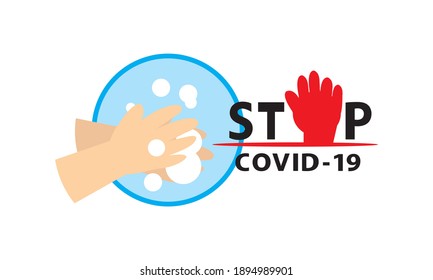 Washing hand for coronavirus prevention,COVID-19 prevention,Vector illustration.