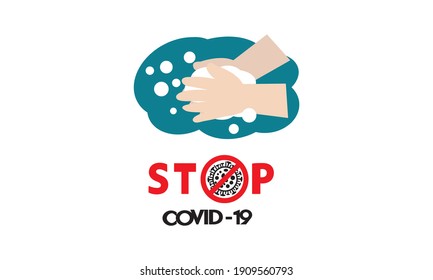 Washing hand for coronavirus prevention,COVID-19 prevention,Vector illustration.