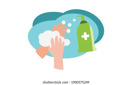 Washing hand for health protection from Covid-19, Washing hands to prevent infection ,Hygiene concept.