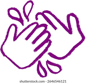 Vector de dibujo de tiza de crayón de lavado de mano