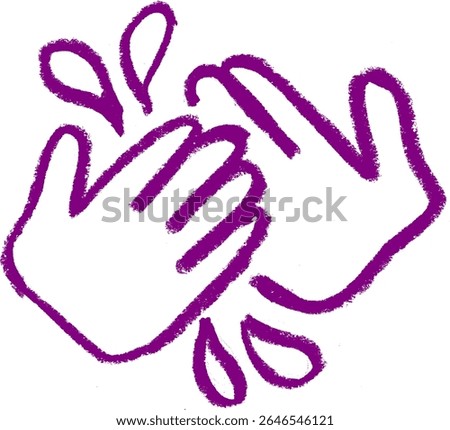 Washing Hand Icon Crayon Chalk Drawing Vector