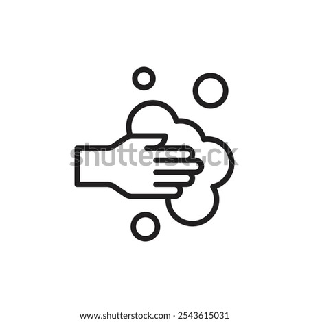 washing hand icon Flat line illustration