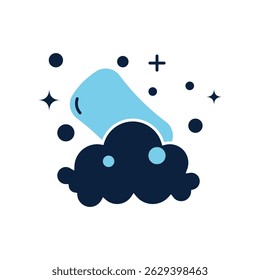 Estilo plano del icono de la mano de lavado. Cómo lavar el icono de la mano