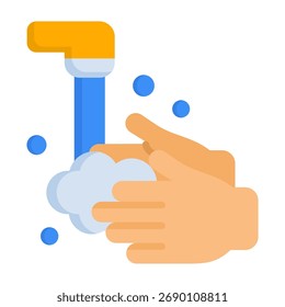 Washing Hand Icon Flat Style Vector Illustration