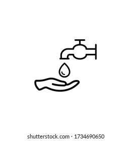 icono de la mano de lavado diseño de logotipo vectorial plano ilustración de moda símbolo de señalización gráfico sencillo