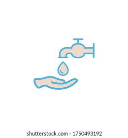 Waschhandsymbol flach Vektorlogo Design trendige Illustrationssymbole