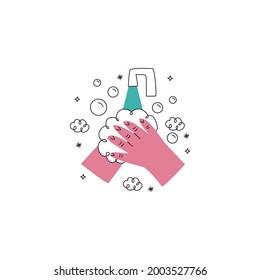 Washing Hand Icon Isolated On White Background
