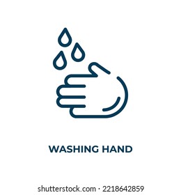 Washing hand icon. Linear vector illustration. Outline washing hand icon vector. Thin line symbol for use on web and mobile apps, logo, print media.