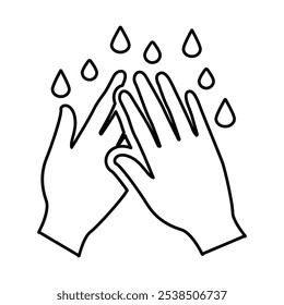 Washing Hand Icon In Outline Style