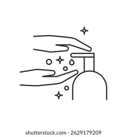 Washing hand icon outline style. Hygiene icon for company