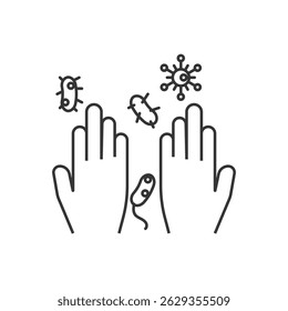 Washing hand icon outline style. Hygiene icon for company