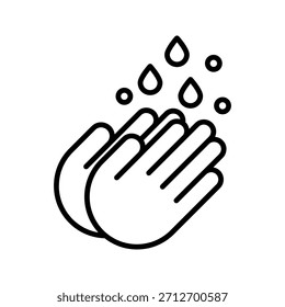 Icono de mano de lavado, Vector de señal de mano de lavado para computadora de Sitio web y App móvil, eps10