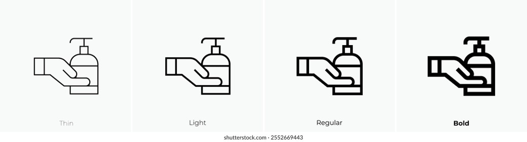 washing hand icon. Thin, Light Regular And Bold style design isolated on white background