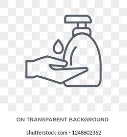 Washing hand icon. Trendy flat vector Washing hand icon on transparent background from Cleaning collection. High quality filled Washing hand symbol use for web and mobile