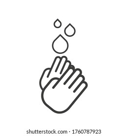 Washing hand icon. Vector illustration in flat design