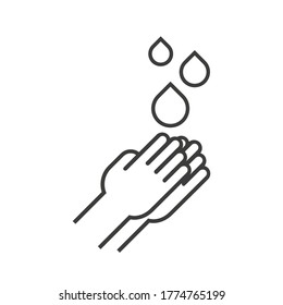 Washing hand icon. Vector illustration in flat design