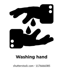 Washing hand icon vector isolated on white background, logo concept of Washing hand sign on transparent background, filled black symbol