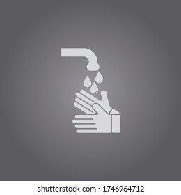 Washing hand icon.Hygiene vector illustration.Protection from germs such as coronavirus (Covid-19)
