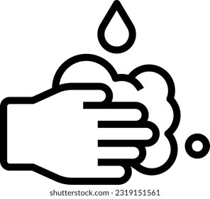 Icono de línea de mano de lavado, icono de vector