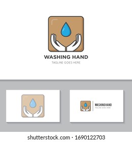 washing hand logo and icon vector illustration
