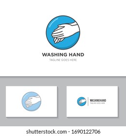 washing hand logo and icon vector illustration