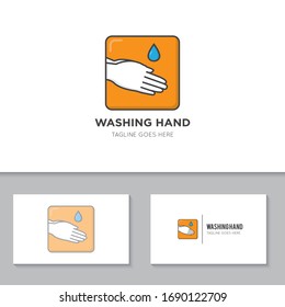 washing hand logo and icon vector illustration