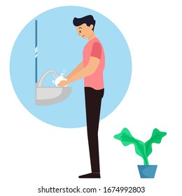 Washing Hand Man Self Care