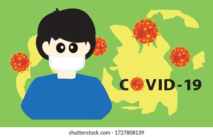 Washing hand and protective face mask against corona virus,Covid-19.