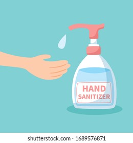 Washing hand with hand sanitizer