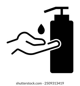 Washing hand with sanitizer icon vector on white background