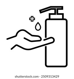 Washing hand with sanitizer icon vector on white background