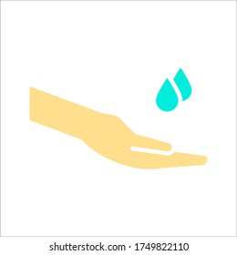 Washing hand with sanitizer liquid soap vector illustration. eps 10