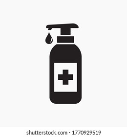 Washing hand with sanitizer liquid soap vector. Antiseptic icon, Sanitizer bottle. liquid soap icon.