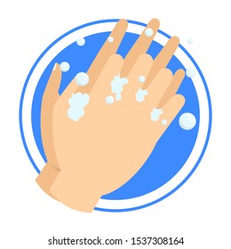 Washing hand with soap. Washing dirty hands. Idea of healthcare. Isolated vector illustration in cartoon style