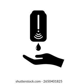 Washing hand with soap icon, Soap automatic dispenser with the sensor.