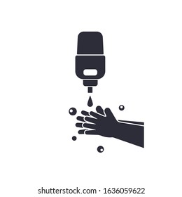 Washing Hand With Soap Icon Vector