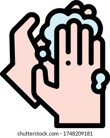 Washing hand with soap illustration vector