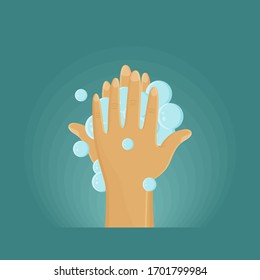 Washing Hand With Soap. Prevention of Virus Infection. Clean Is Healthy