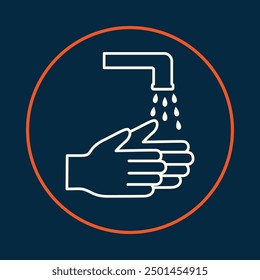 Washing hand trendy icon fit abstract beautiful vector illustration colorful artwork design.eps
