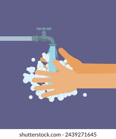Lavarse las manos con agua corriente y jabón
