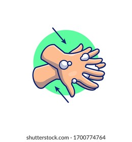 Vektorillustration des Waschhandes - Illustration. Die Leute haben Cartoon waschen. Konzept des Gesundheits- und Medizinischen Symbols isoliert. Flacher Cartoon-Stil geeignet für Web-Landing-Page, Banner, Flyer, Aufkleber, Karte